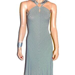 Vintage Chetta B Black White Striped Dress 4